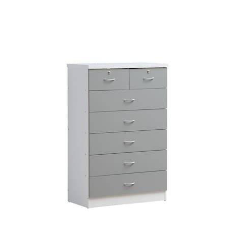 Made-To-Order 48 x 18 x 31.5 in. 7-Drawer Chest with Locks on 2-Top Drawers; Grey MA2984778